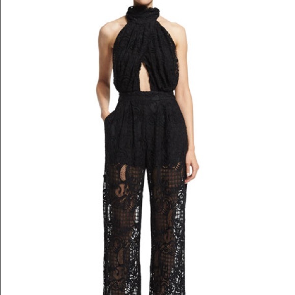 Kendall & Kylie Pants - Kendall & Kylie Hannah Lace Wide Leg Jumpsuit
